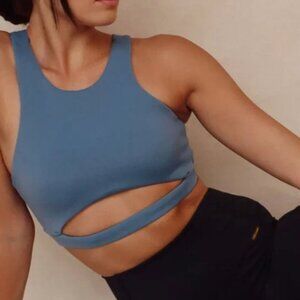 CLEO HARPER Coco Strappy Sports Bra in Slate Blue Size XS $79